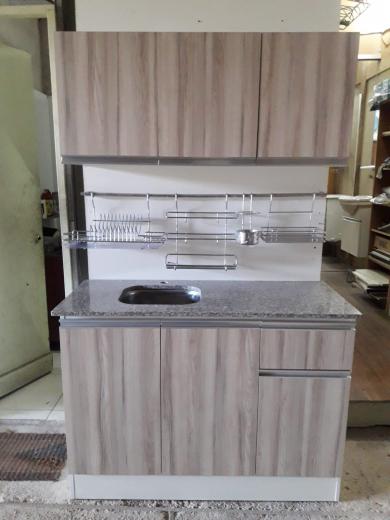 Bajo mesada y aereo madera gris