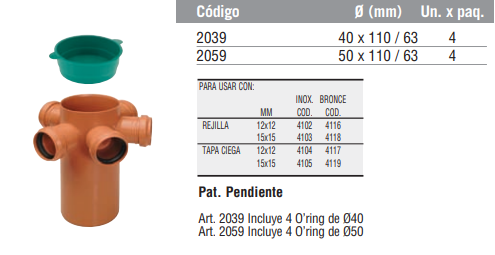 Boca Acceso Cocina Losa (5 Entradas)