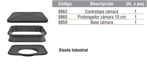 Conjunto Cámara de inspección 60x60 cm