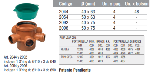 Pileta de Patio con sifón desmontable (4 Entradas)