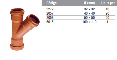 Ramal Simple a 45ºH-H