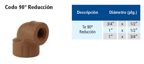 Codo 90° Reducción