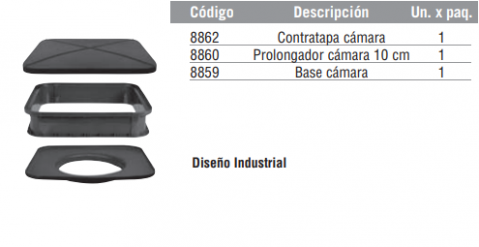 Conjunto Cámara de inspección 60x60 cm