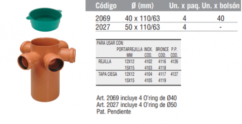 Pileta Losa 5 entradas con sifón desmontable