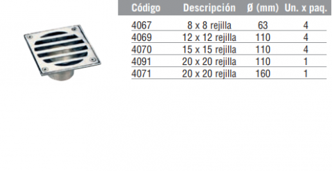 Portarrejilla de Bronce Cromado